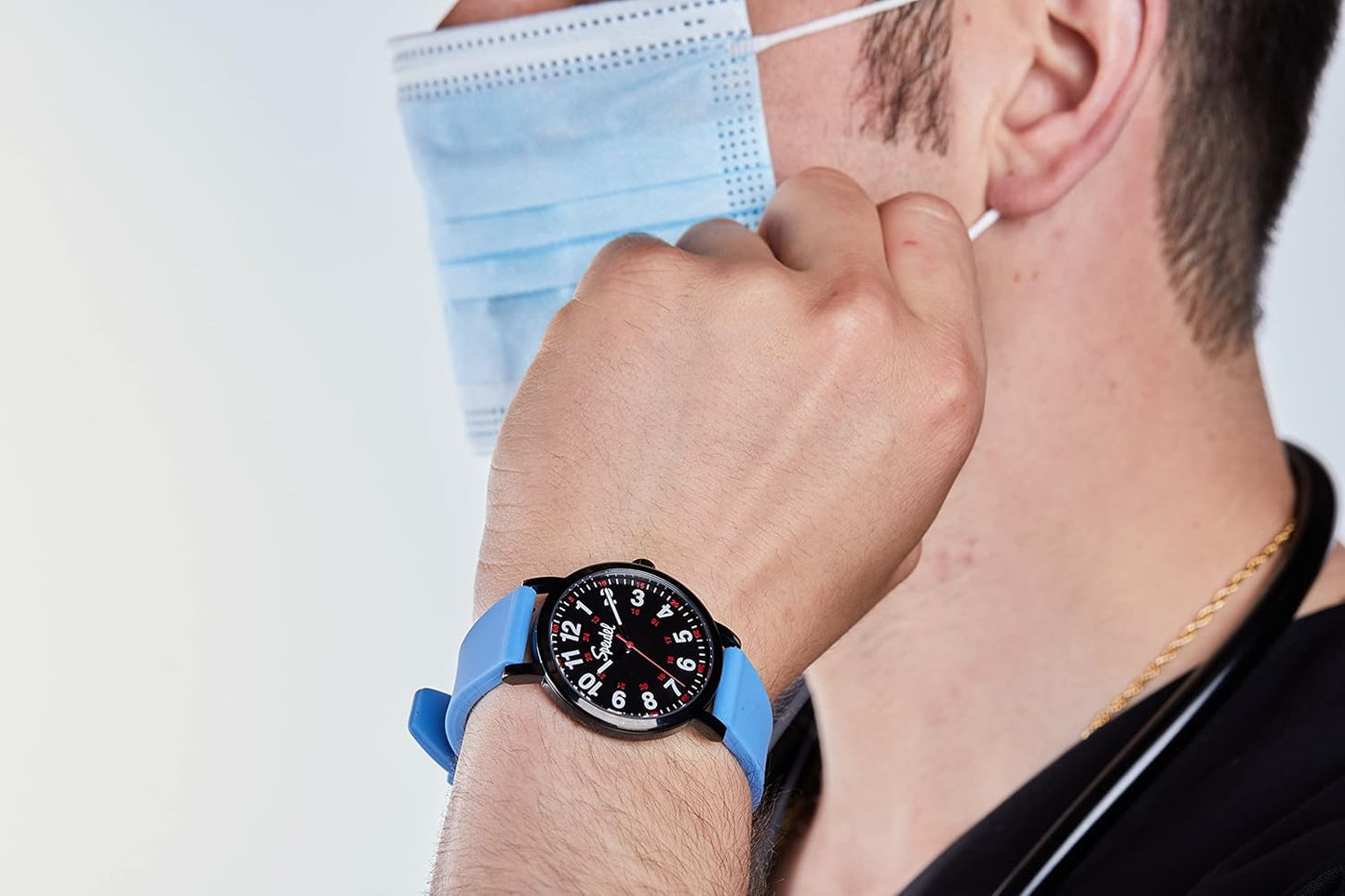 Speidel Original Scrub Watch™ for Nurse, Medical Professionals and Students – Various Medical Scrub Colors, Easy Read Dial, Military Time with Second Hand, Silicone Band, Water Resistant
