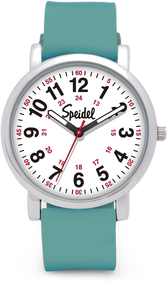 Speidel Original Scrub Watch™ for Nurse, Medical Professionals and Students – Various Medical Scrub Colors, Easy Read Dial, Military Time with Second Hand, Silicone Band, Water Resistant